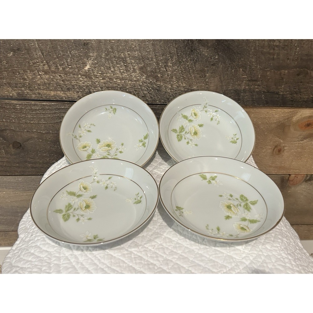 Vintage Fashion Manor Summertime Fine China Desert‎ Plates Set of 4